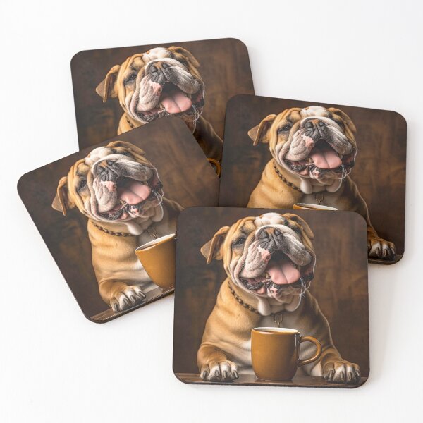 Item preview, Perky Pup: Alano Español Bulldog español Arte de café para amantes de la cafeína designed and sold by ClawedCreations.