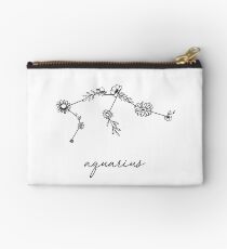 Aquarius Zodiac Wildflower Constellation Studio Pouch