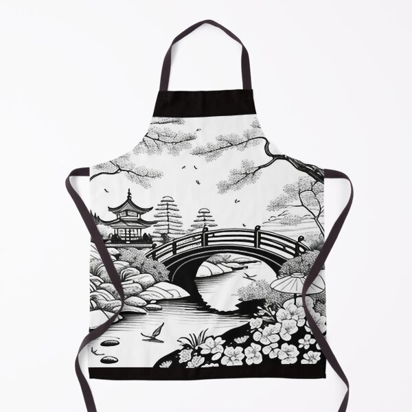 Item preview, Japanese Garden - black and white papercraft designed and sold by peaches1001.