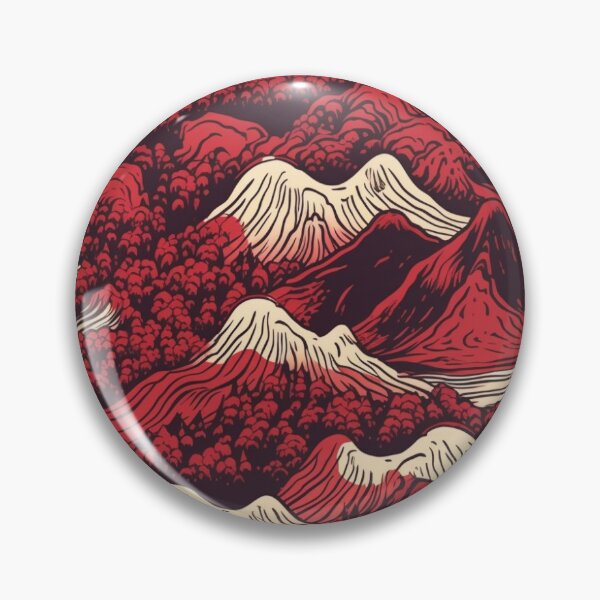 Item preview, Red and White Japanese Mountain Wagara Pattern  designed and sold by StudioTokyo.