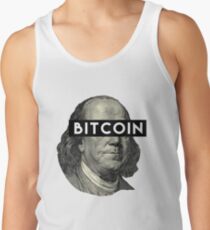 Crytocurrency Bitcoin Mining Benjamin Franklin T-Shirt & Sticker Men's Tank Top