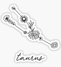 Taurus Zodiac Wildflower Constellation Sticker