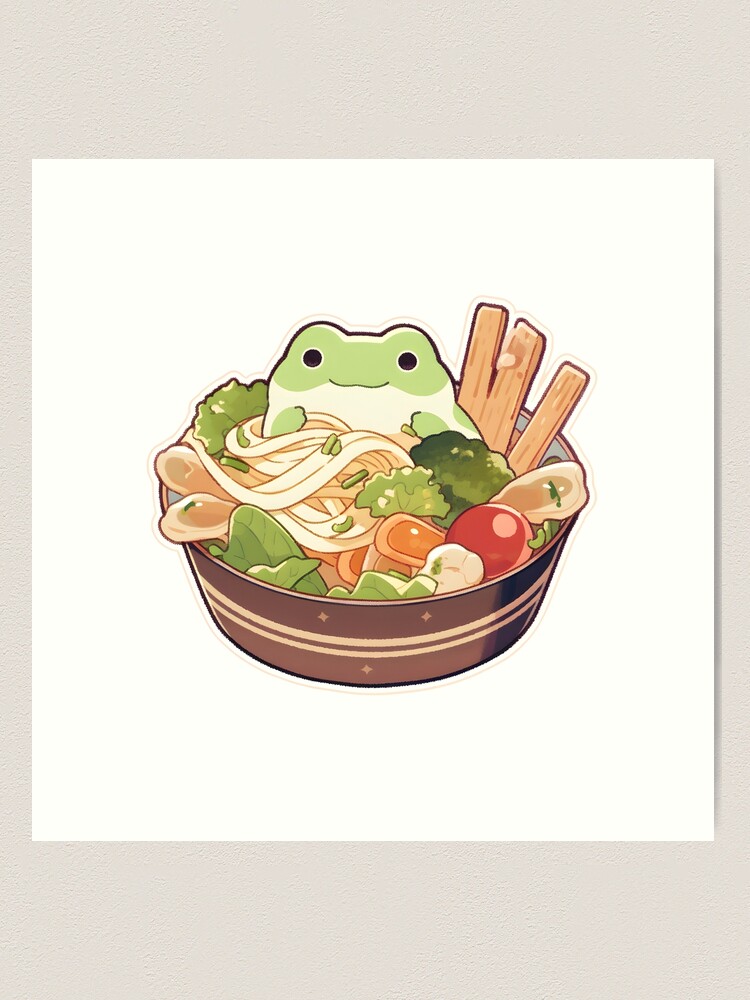 Cute Frog with Ramen - Kawaii Designs Jewelry by Tinh Tran Le Thanh - Fine  Art America