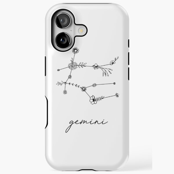 Gemini Zodiac Wildflower Constellation iPhone Tough Case