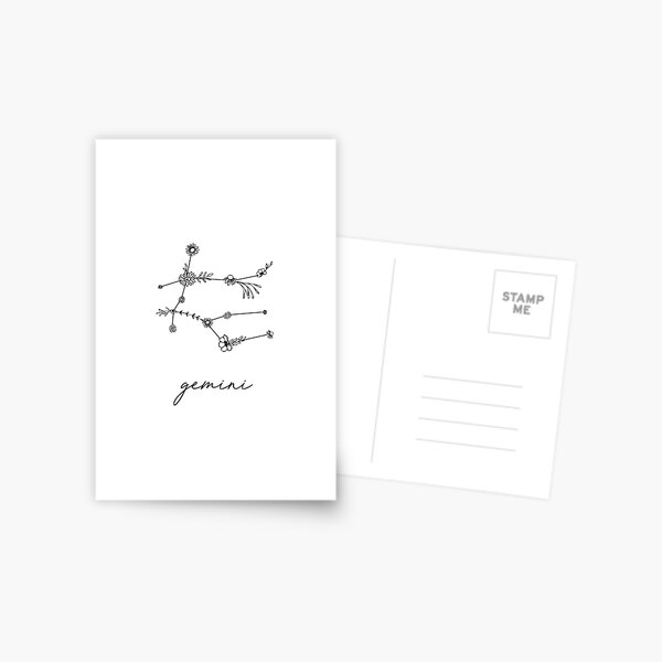 Gemini Zodiac Wildflower Constellation Postcard