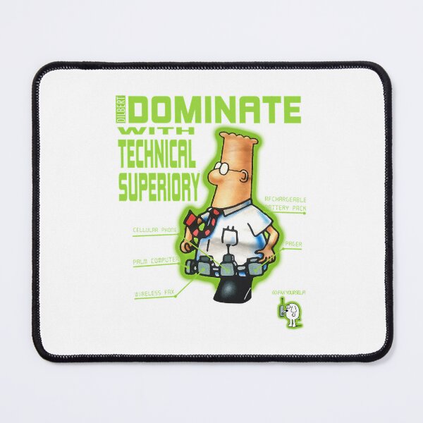 Item preview, Vintage 1990s DILBERT Dominate With Tech Black CottonSize Extra Large Single Stitch Swag Te designed and sold by magdaskohler23.