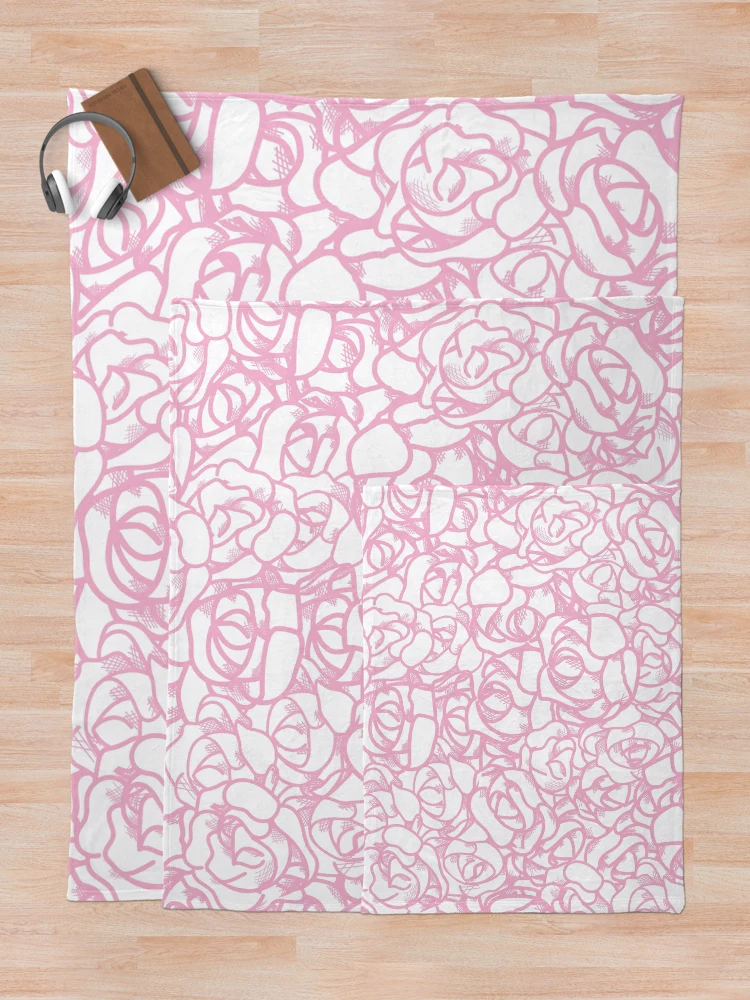 Thumbnail 5 of 6, Throw Blanket, Pink Roses designed and sold by Cameron Cronick.