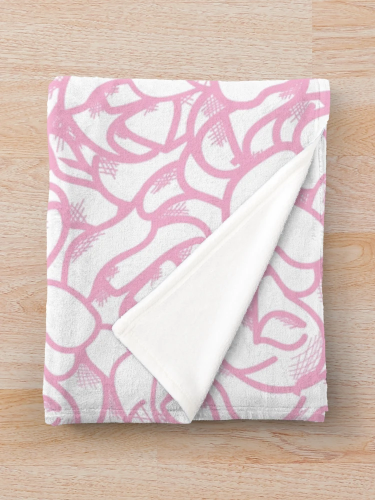 Thumbnail 3 of 6, Throw Blanket, Pink Roses designed and sold by Cameron Cronick.