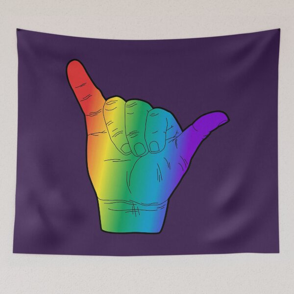 Item preview, Hang Loose Shaka Hand Gesture - Rainbow Pride designed and sold by BlueSkyTheory.