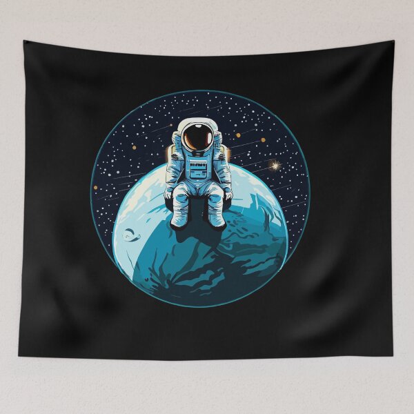 Item preview, Astronaut sitting top of the moon designed and sold by Colorful Dreams.