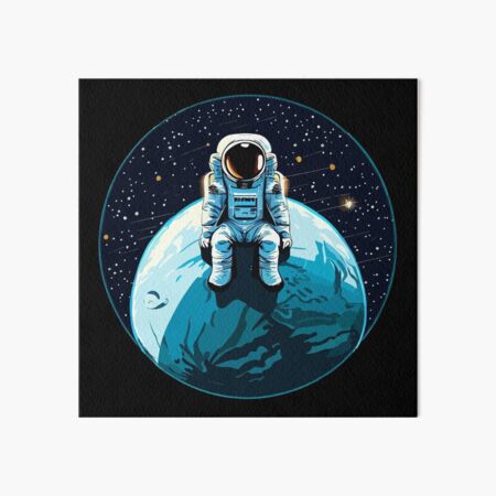 Outer Space Astronaut Plays Baseball With Moon Art Board Print for Sale by  peaktee