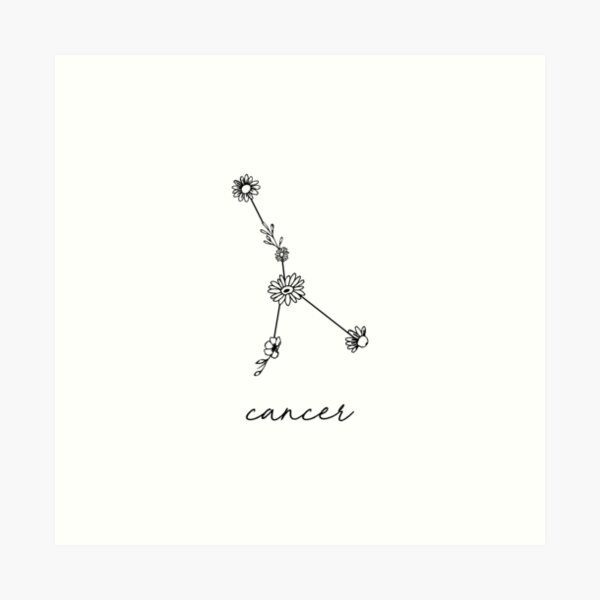 Item preview, Cancer Zodiac Wildflower Constellation designed and sold by aterkaderk.