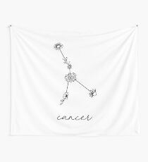 Krebs-Sternzeichen-Wildblume-Konstellation Wandbehang