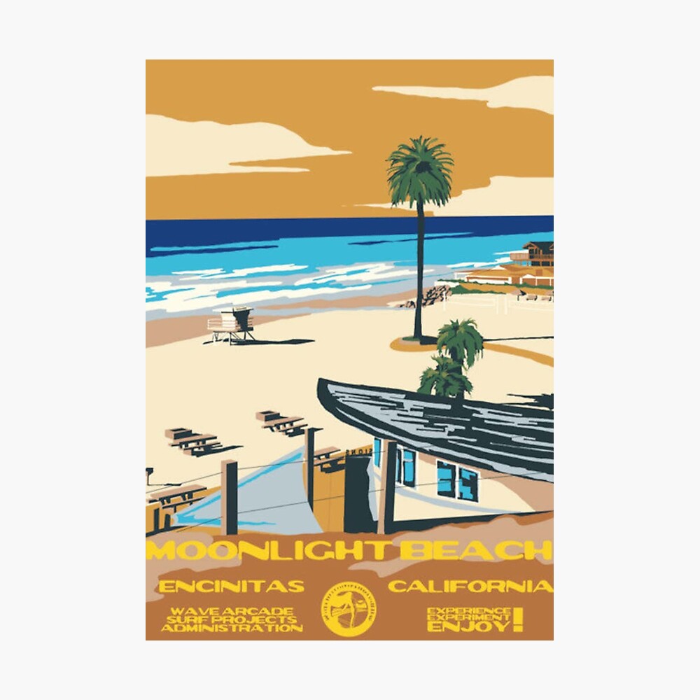 Moonlight Beach (Encinitas, CA) Surf Poster Art Print