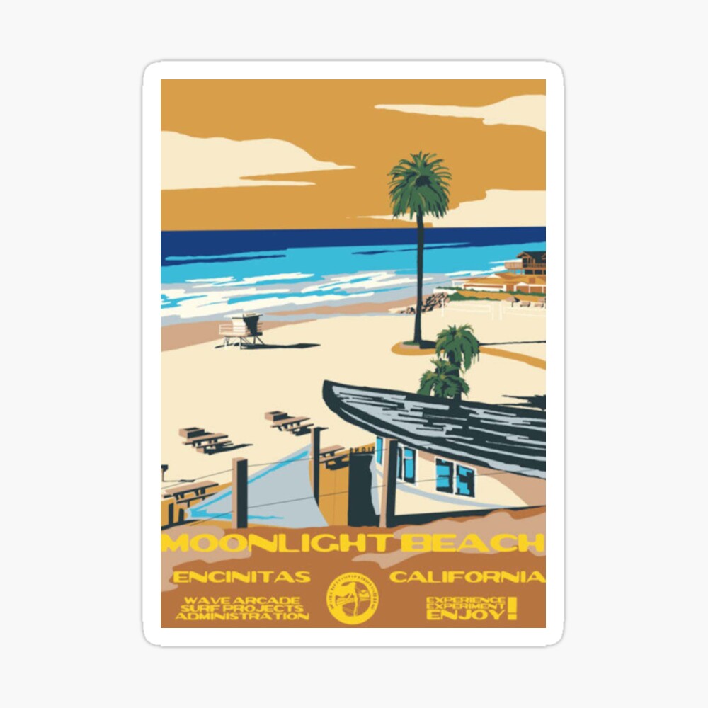 Moonlight Beach (Encinitas, CA) Surf Poster Art Print
