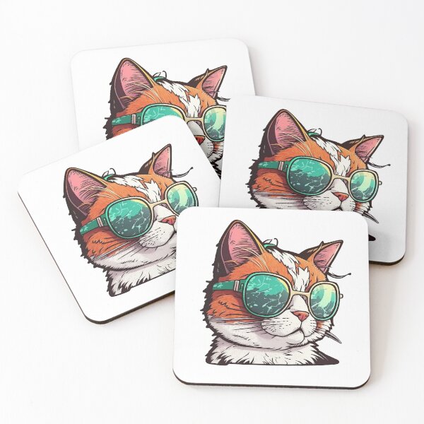 Item preview, cat with glasses sticker designed and sold by Ominido.
