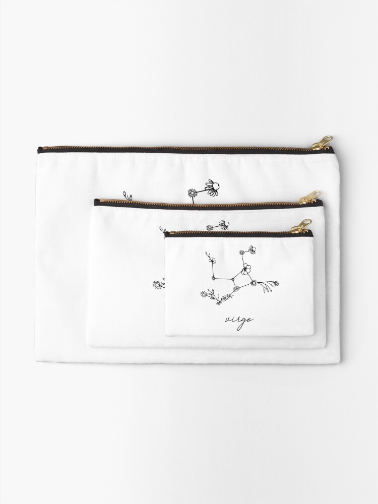 Alternate view of Virgo Zodiac Wildflower Constellation Zipper Pouch