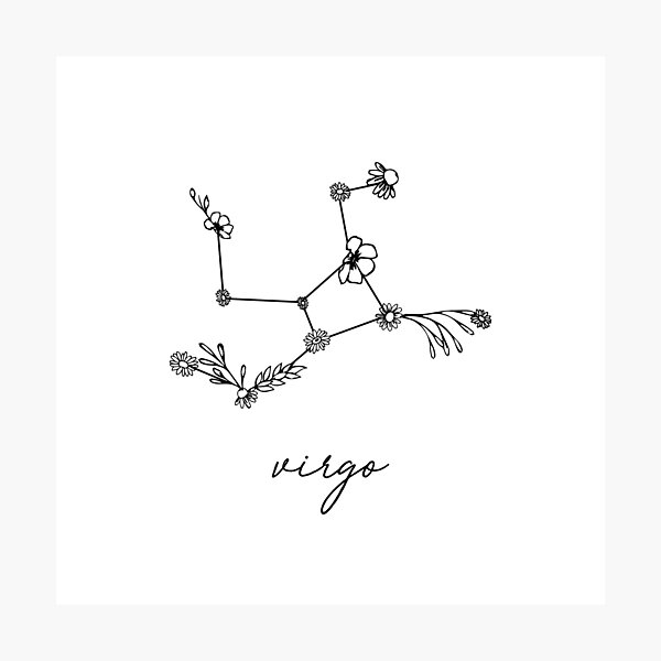 Virgo Zodiac Wildflower Constellation Photographic Print