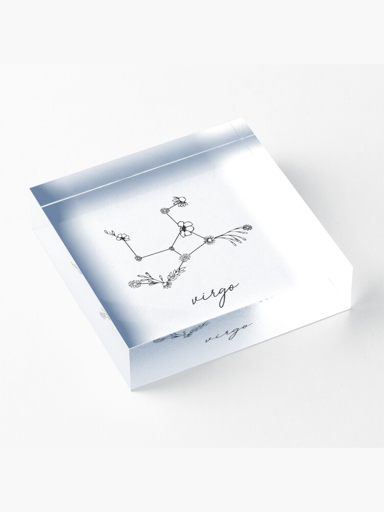 Alternate view of Virgo Zodiac Wildflower Constellation Acrylic Block
