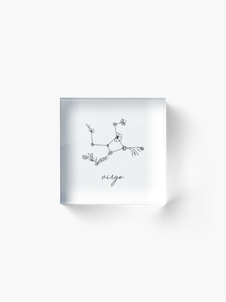 Alternate view of Virgo Zodiac Wildflower Constellation Acrylic Block