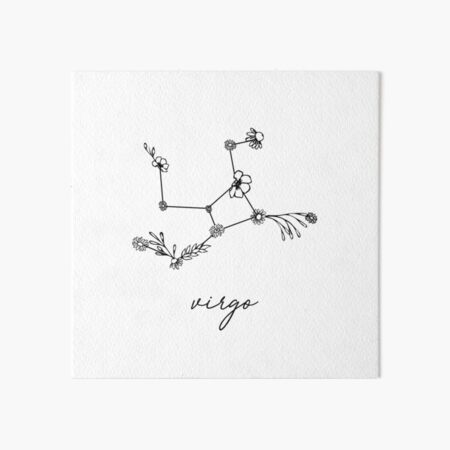 Virgo Zodiac Wildflower Constellation Art Board Print