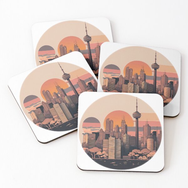 Item preview, Abstract Artistic Toronto ON Canada Skyline Sunset Horizon designed and sold by ImaginePrintsHQ.