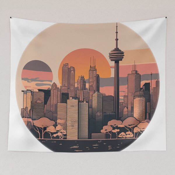 Item preview, Abstract Artistic Toronto ON Canada Skyline Sunset Horizon designed and sold by ImaginePrintsHQ.