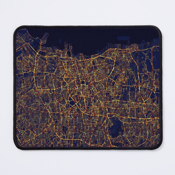 Item preview, Jakarta, Indonesia Map - City At Night designed and sold by deMAP.