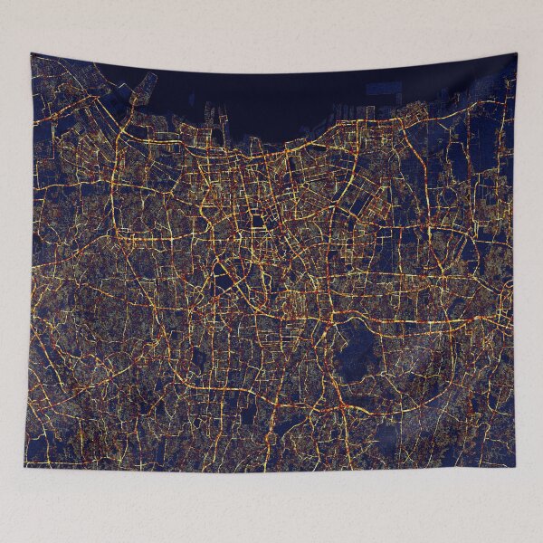 Item preview, Jakarta, Indonesia Map -  City At Night designed and sold by deMAP.
