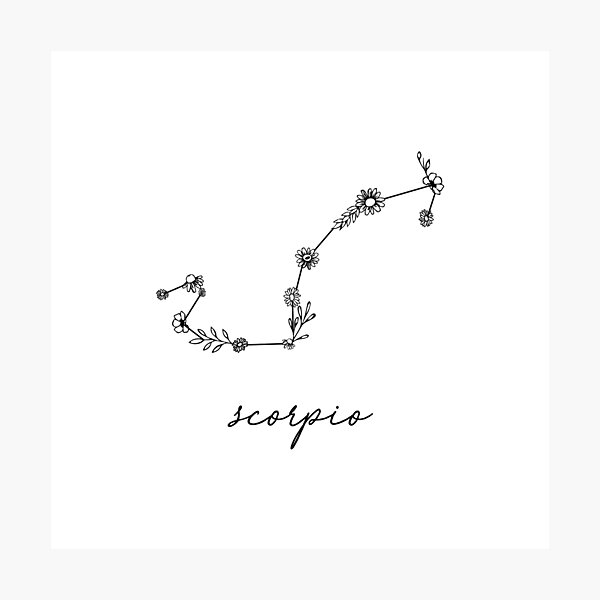 Item preview, Scorpio Zodiac Wildflower Constellation designed and sold by aterkaderk.