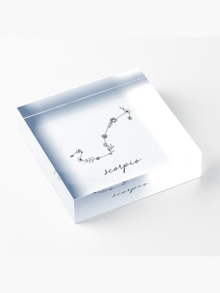 Alternate view of Scorpio Zodiac Wildflower Constellation Acrylic Block