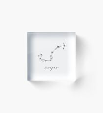 Scorpio Sternzeichen Wildblume Konstellation Acrylblock
