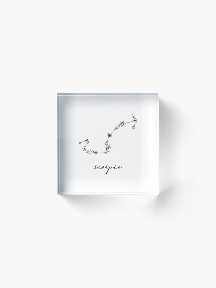 Alternate view of Scorpio Zodiac Wildflower Constellation Acrylic Block