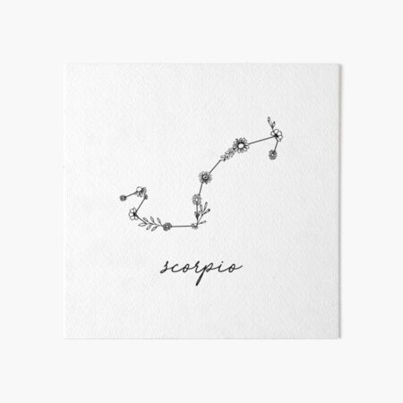 Scorpio Zodiac Wildflower Constellation Art Board Print