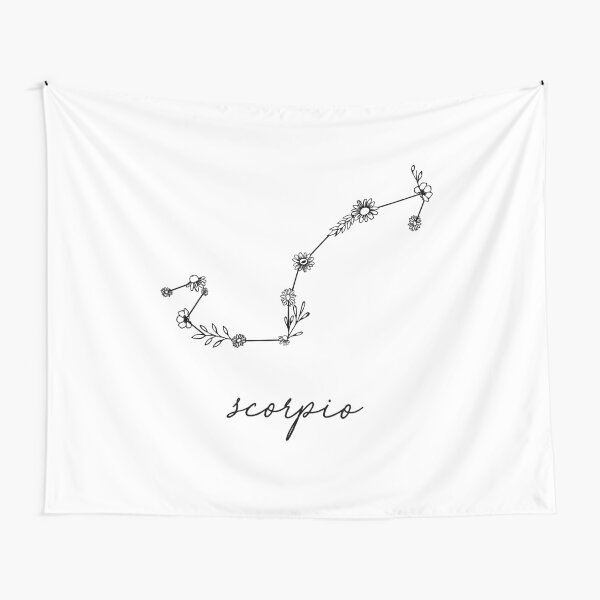 Scorpio Zodiac Wildflower Constellation Tapestry