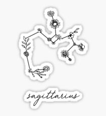 Sagittarius Zodiac Wildflower Constellation Sticker