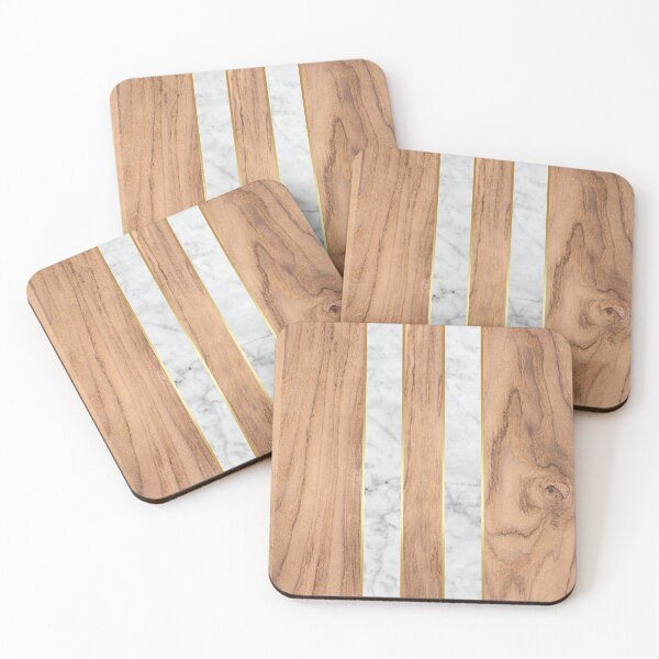 Item preview, Striped Wood Grain Design - White Marble #497 designed and sold by Natural Collective.