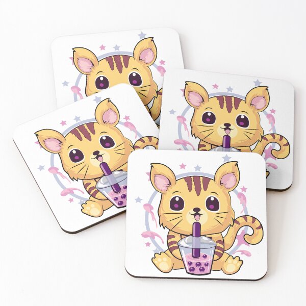 Item preview, Kawaii Cat Drinking Bubble Tea designed and sold by DionArts.