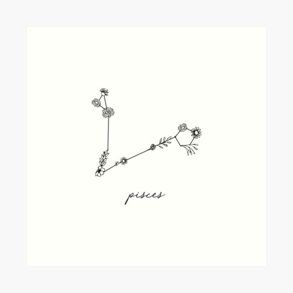 Item preview, Pisces Zodiac Wildflower Constellation designed and sold by aterkaderk.