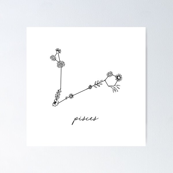 Item preview, Pisces Zodiac Wildflower Constellation designed and sold by aterkaderk.