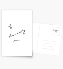 Pisces Zodiac Wildflower Constellation Postcards