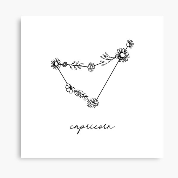 Capricorn Zodiac Wildflower Constellation Canvas Print