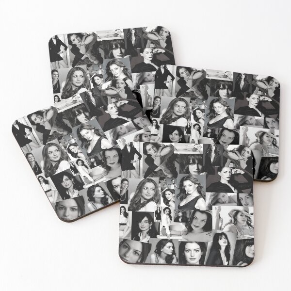 Item preview, Anne Hathaway Assorted Photo Collage - Black and White Aesthetics Version designed and sold by CollageHeaven.