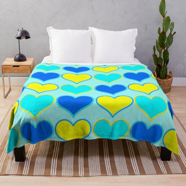 Item preview, Blue Aqua Yellow Heart Pattern designed and sold by Karen Simon.
