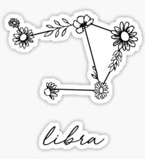 Libra Zodiac Wildflower Constellation Sticker