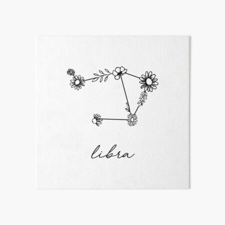 Libra Zodiac Wildflower Constellation Art Board Print