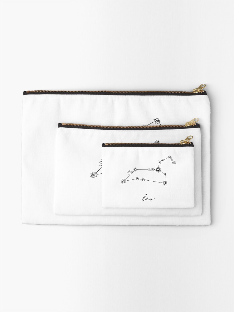 Alternate view of Leo Zodiac Wildflower Constellation Zipper Pouch