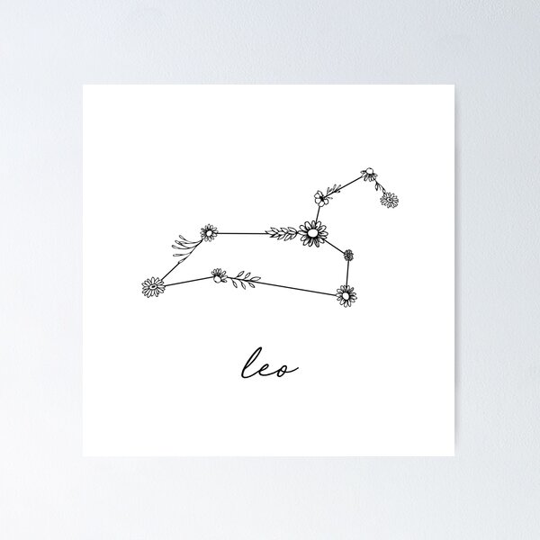 Item preview, Leo Zodiac Wildflower Constellation designed and sold by aterkaderk.