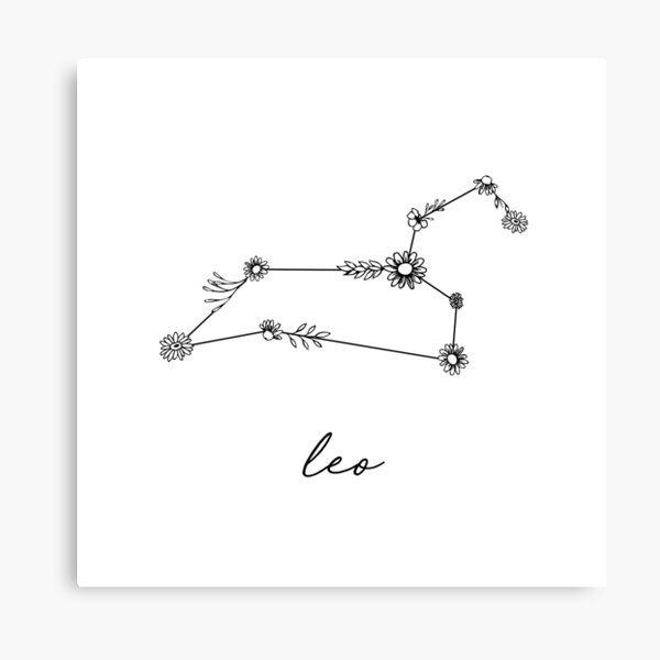 Leo Zodiac Wildflower Constellation Canvas Print