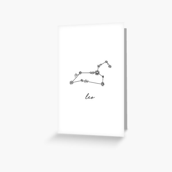 Leo Zodiac Wildflower Constellation Greeting Card